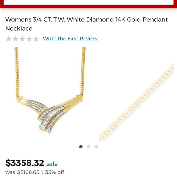 New 3/4 CT. T.W. White Diamond 14K Gold Necklace - Picture 2 of 5